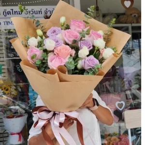 ช่อดอกไม้สีพาสเทล